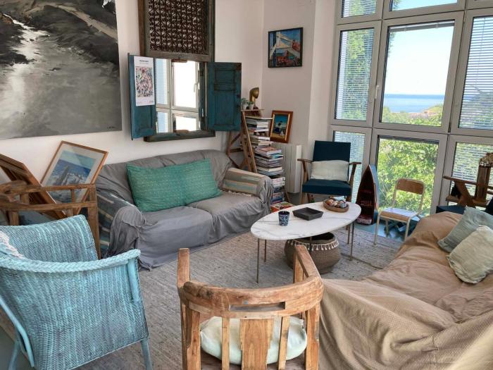 Villa atypique avec vue mer à Sauzon, 4 chambres, déco bohème chic, Wifi gratuit - FR-1-418-174