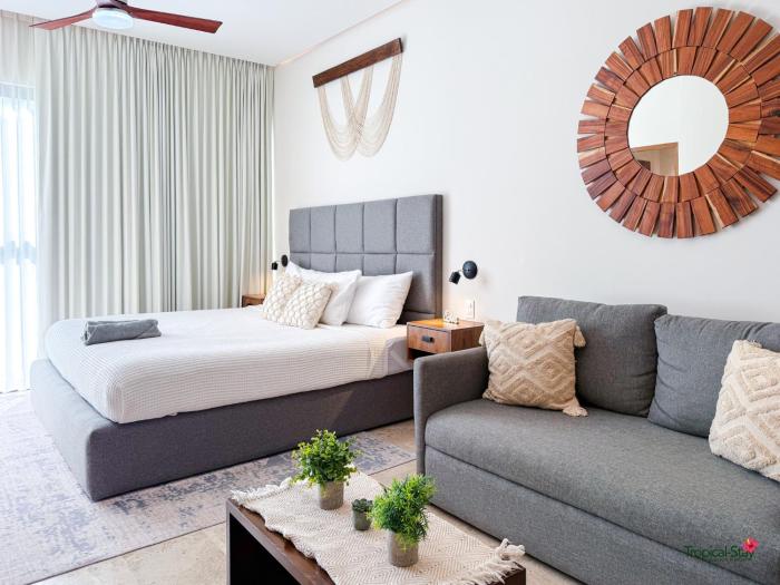 Aldea Zama Apartment King Bed Sofa Kitchen Full Gym Wifi Cinema