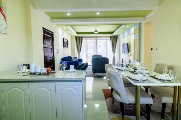 smart elegant three bedroom apartment with swimming pool fully equipped gym child play area proximity to shopping malls and great breathtaking views