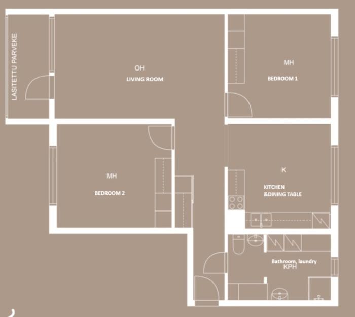 Peaceful and Furnished 80m2 3-room apartment with free parking