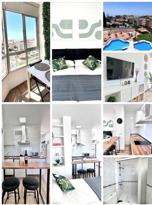 New stylish studio with pool & sea view