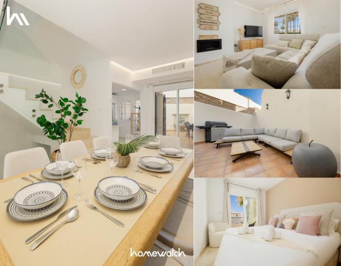 3-Story Townhouse for 7, Newly Renovated, Terrace, BBQ, and Beach Access in Arenal, Marbella