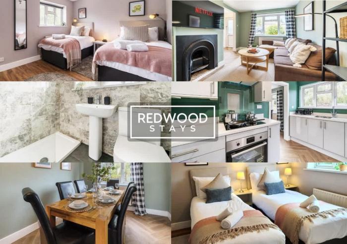 2 Bed 1 Bath House, Perfect for Corporate, Contractors & Families Free Parking, Garden, Netflix By Redwood Stays