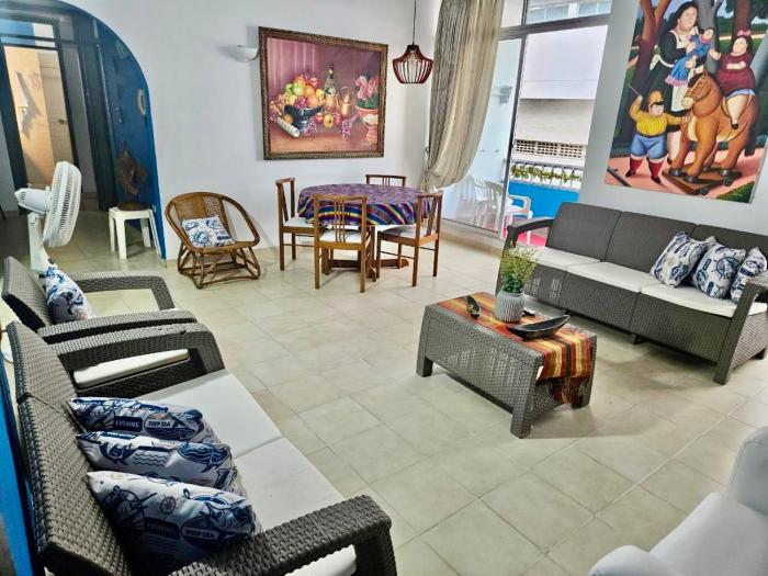 Hermoso apartamento caribeño Bocagrande Cartagena 100 metros