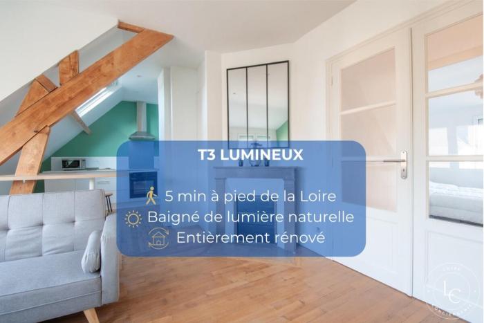 Bright 70m Apartment near City Center & the Loire