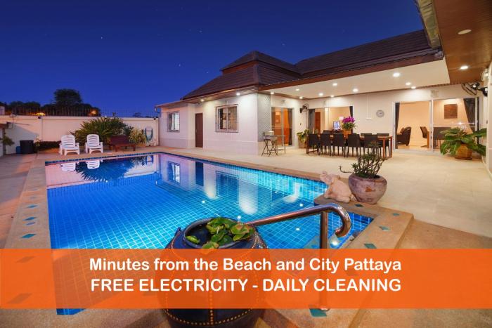 Villa Bos, 5 minutes to the Beach Jomtien, Free electricity