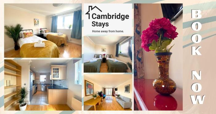 Cambridge Stays - 2 Bedroom Flat - Walk to train station & Mill Road with free Parking and 2 bathrooms