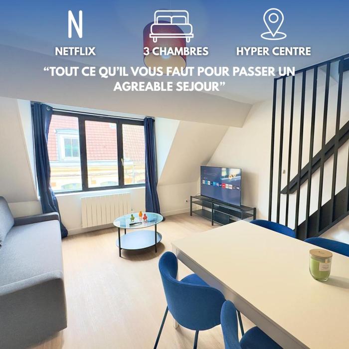 Cosy appart- 6 pers Netflix Hyper centre Douai