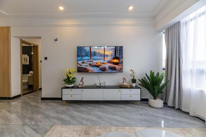 modern executive three bedroom apartment which features a swimming pool, state of the art fully equipped gym andmodern unmatched luxurious facilities which offfers luxury and comfort