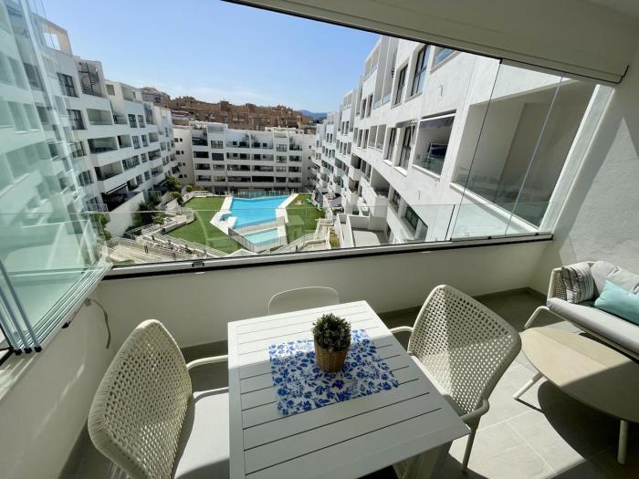 Downtown Estepona, pool and beach