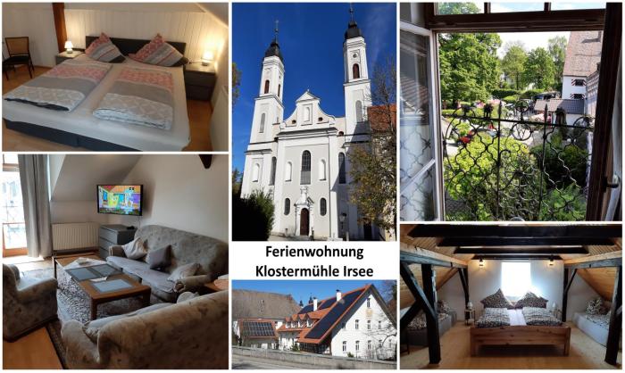 Ferienwohnung KIostermühle Irsee - Parkplätze, Spielplatz, Biergarten, Badesee, E-Auto Ladepunkt