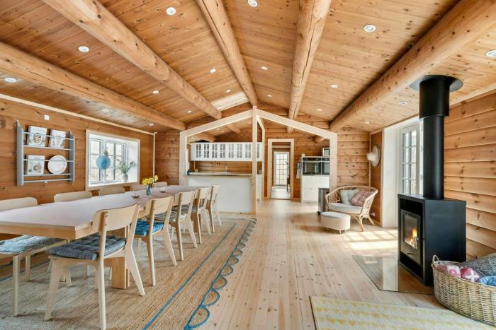 Log House Close To The Sea And Coastal Towns