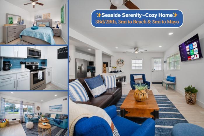 Serene stay close to Beach & Mayo King Bed & Fenced yard