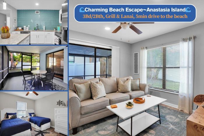Summer Spot! Charming Beach Escape Lanai & Grill