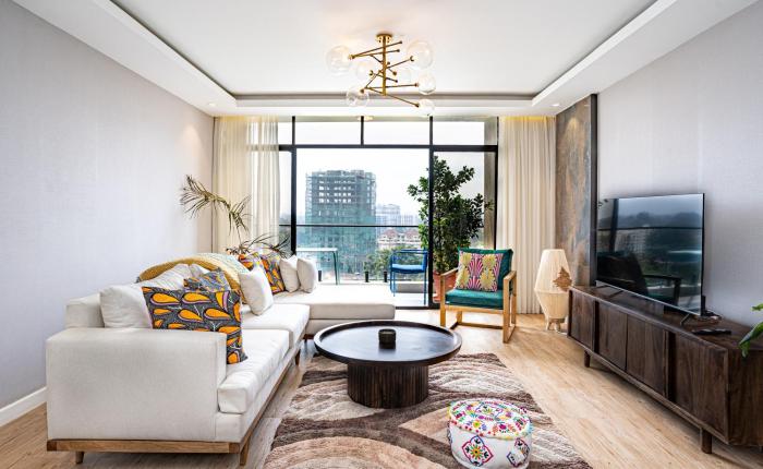 Volaire Luxury 2-Bedroom, Rooftop Swimming Pool, Gym, Workspace - Wonderiss Homes Westlands Living