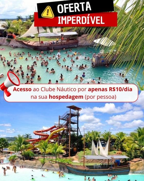 Náutico Flat Service Com Oferta Especial No Clube Náutico Praia Caldas Novas Somente 10 Reais Por Pessoa