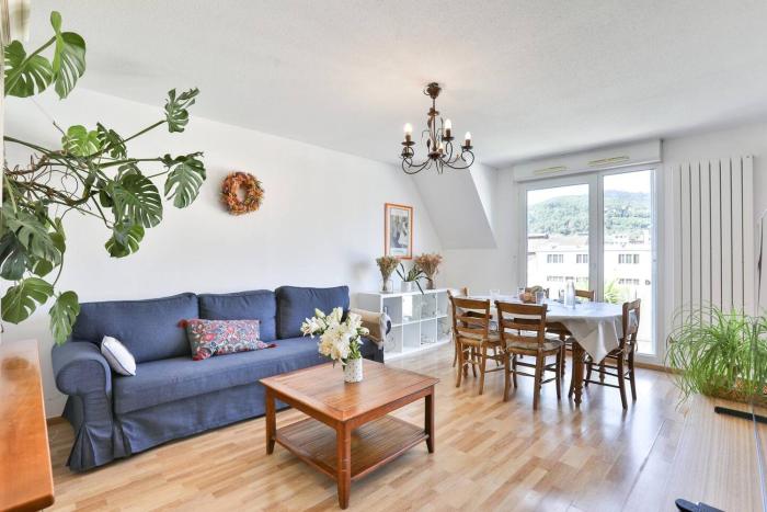 Lumineux, terrasse ensoleillée, vue panoramique