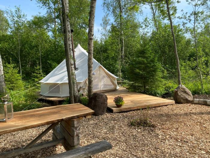 Off-grid forest glamping