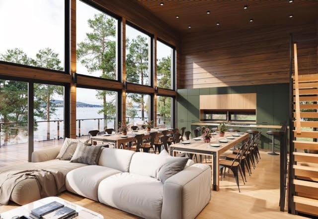 Villa Lakeside Himos - 300m2 by the lake up to 27 guest