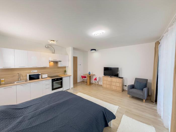 Danube river flat with balcony,free garage