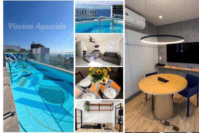 Rooftop com piscina, conforto a 15 min de Copacabana, ao lado do Museu do Amanhã