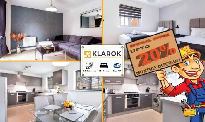 LONG STAYS 30pct OFF - Comfy 3 Bed House near City Centre - PS4 - PARKING By Klarok Short Lets & Serviced Accommodation