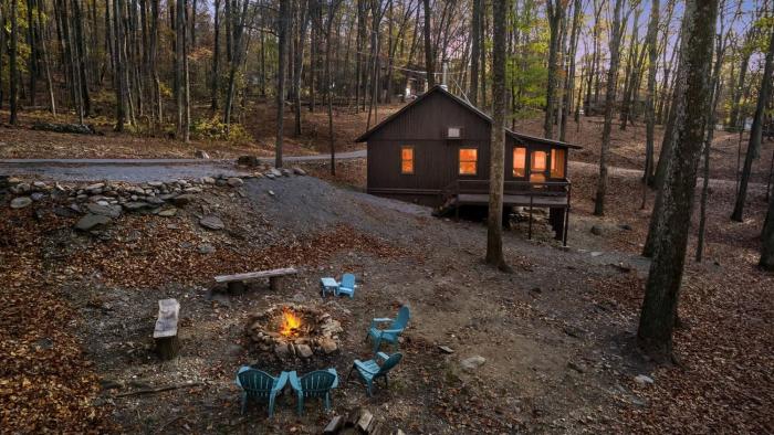 Spectacular Lofted Cabin with Screened Porch, BBQ, and Fire Pit in West Virginia