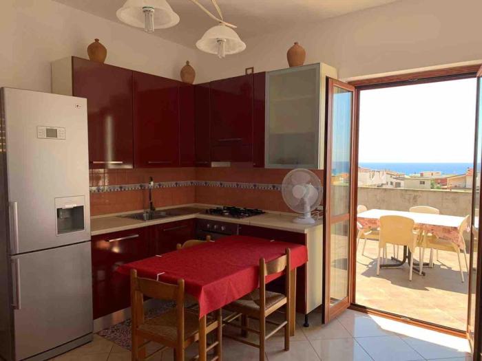 The terrace overlooking the Ionian Sea