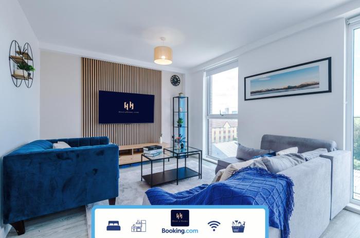 2BR Flat in Salford, Modern, City Centre, WiFi, Kitchen