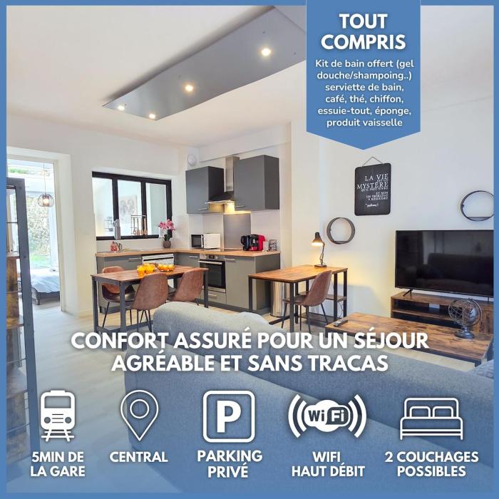 Le Métairie, Parking Privé, 5min de la Gare, Central