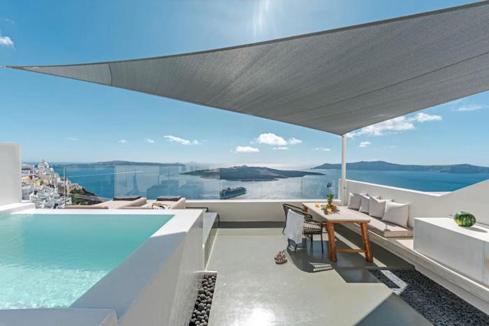 Luxurious Santorini Penthouse Villa 1 Bedroom Magical Caldera Sea Views