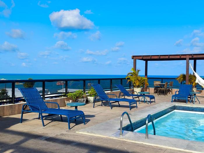 Flat Luxo Frente Mar com Vista Espetacular