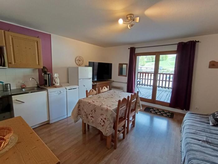 Appartement ensoleillé avec grande terrasse face aux pistes - FR-1-445-223
