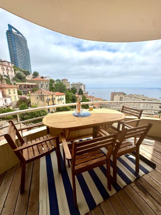 Amazing see view with big balcony near Grimaldi and direct lift to Monaco close to Casino and Larvotto Parking available u