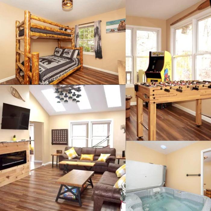 Bear Cabin-3 BR 2 Bath with Indoor Hot tub-one level-FREE Pool Pass-Pet welcome