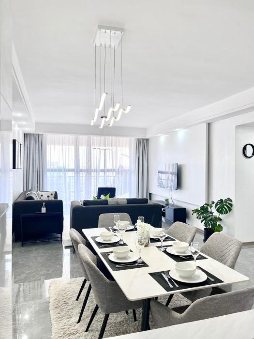 luxurious three bedroom apartment with heated swimming pool fully equipped gym ample parking space and relaxing rooftop with amazing city views