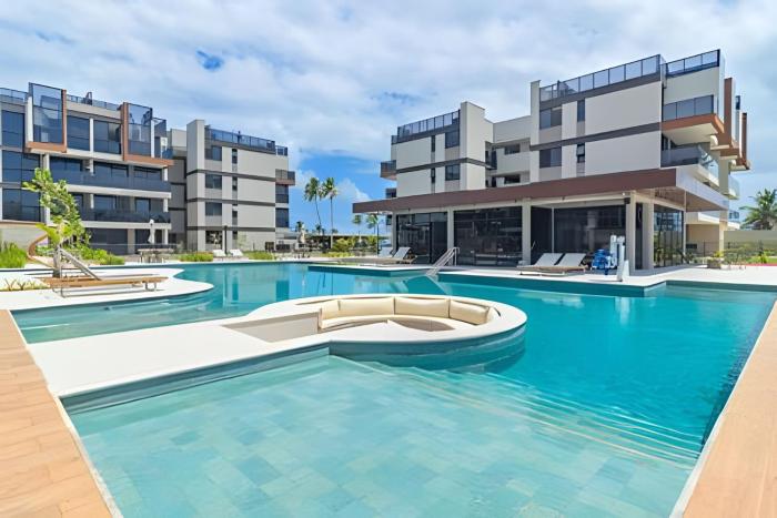 Pé na areia com restaurante exclusivo para hóspedes