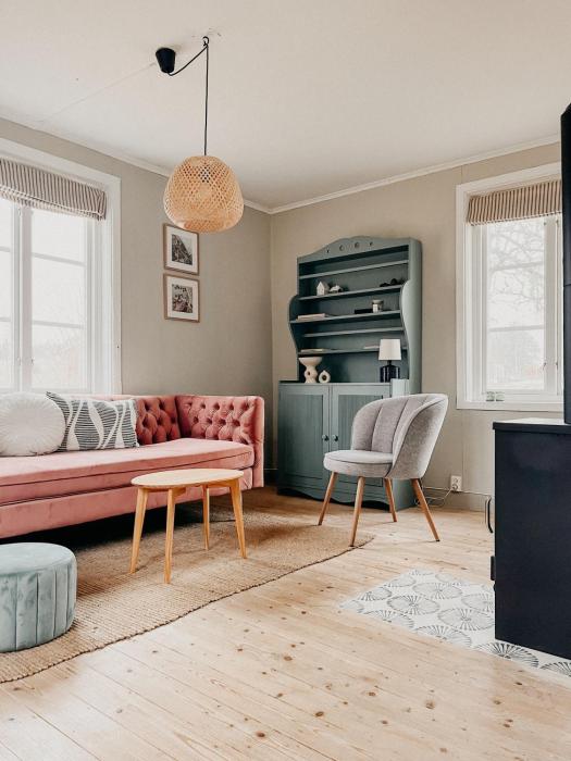 Cozy wooden house with wood stove in Småland