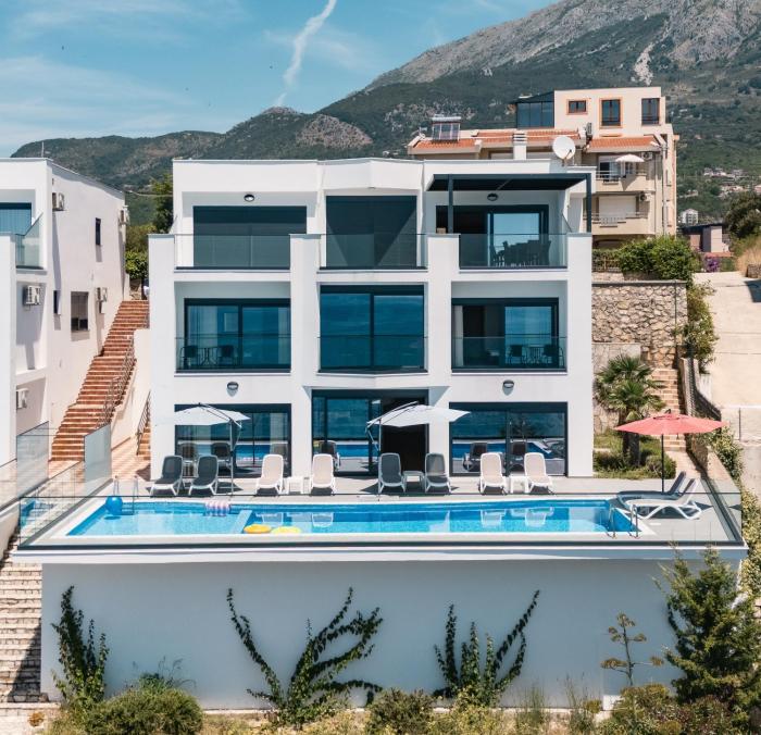 Seafront Villa with Private Pool in Dobra Voda, Montenegro
