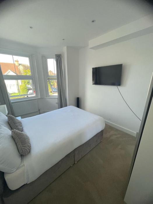 Modern Double Bedroom with Marble private bathroom