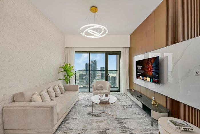 Golden Stays - Sky High 2BR I Burj Khalifa Views & Mallside Charm I Dowtown Dubai