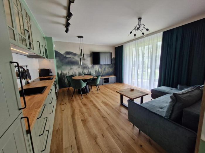 Zielony apartament w Wileńska Park i prywatne miejsce w garażu podziemnym