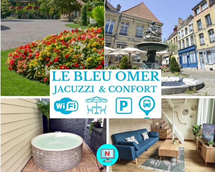 Le Bleu OMER - Jacuzzi non dispo & Netflix - Terrasse privée I Coeur de ville & Transports - Idéal FAMILLE - OFFRE SPÉCIALE