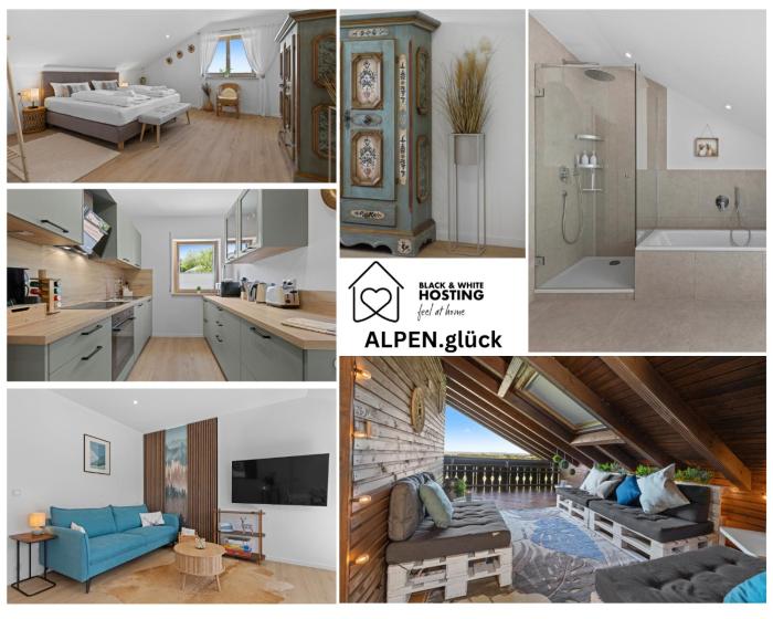 ALPENglück - Stylisches Dachgeschoss-Apartment mit Bergblick, großer Balkon & 3 Schlafzimmern