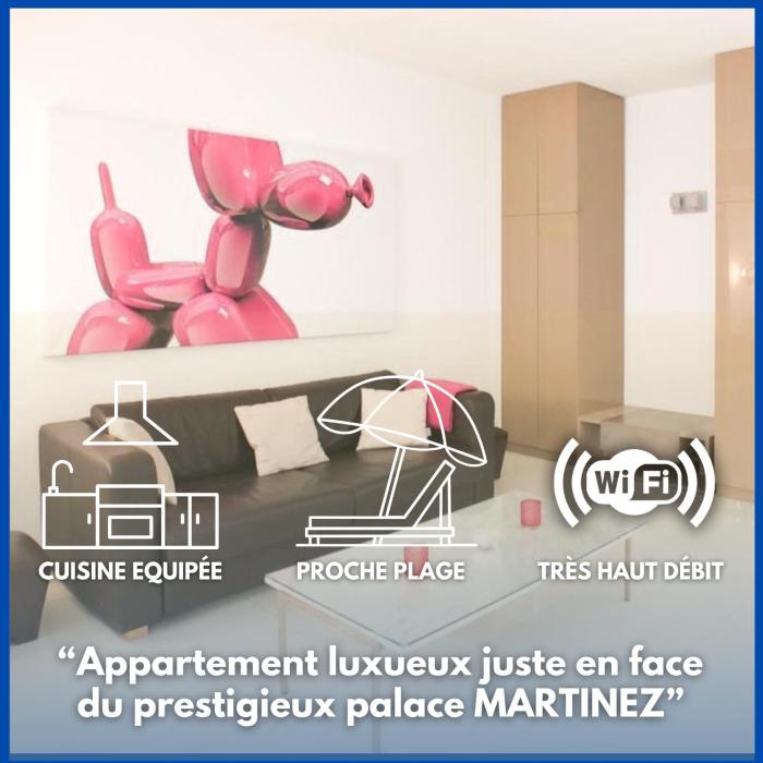 2 pièces Luxueux en face du Martinez et Croisette