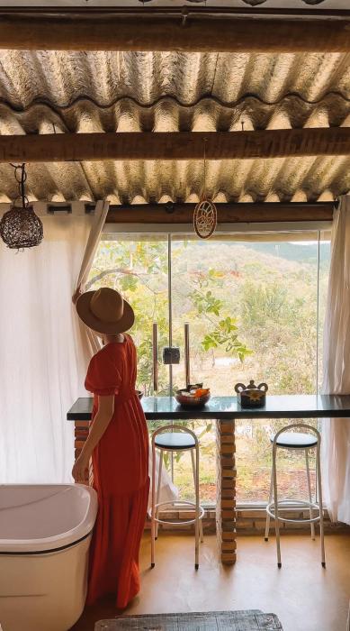 Chalé aconchegante, pertinho da cidade e conectada a natureza