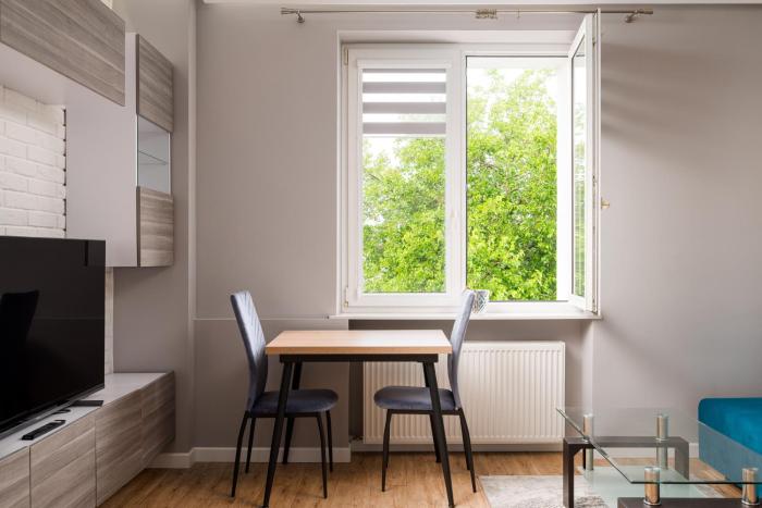 Warsaw Skyline Blue Studio by BookingHost