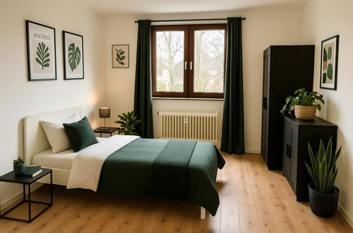 L21-Apartment Alsdorf, 2 Zimmer, 3 Betten, Standardisierte Ausstattung, ideal für Reisende, Pendler, Familien