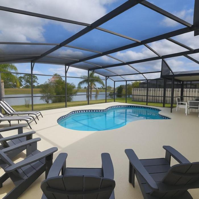 Vista para o lago Casa cpiscina