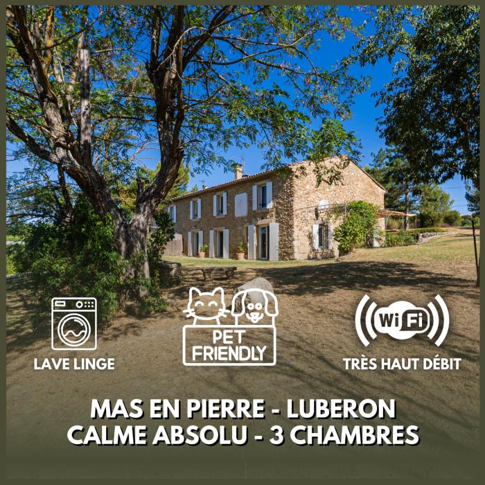 Mas Provençal au Cœur des Vignes du Luberon - 3 Chambres - Calme Absolu - Wifi